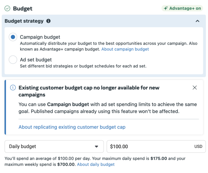 Advantage+ Campaign Budget